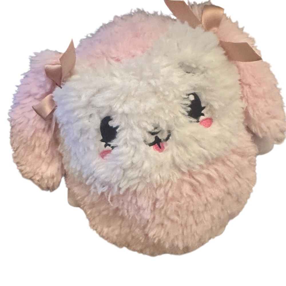 Pikmi Pops 9” Plush Puppy Dog Pink White Poodle Gold Bows Truffle